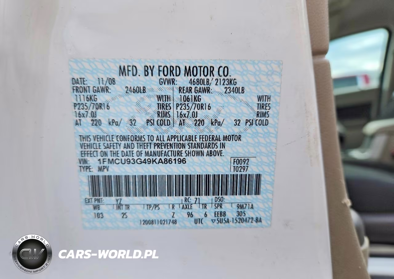 2009 Ford Escape VIN:1FMCU93G49KA86196 - 13