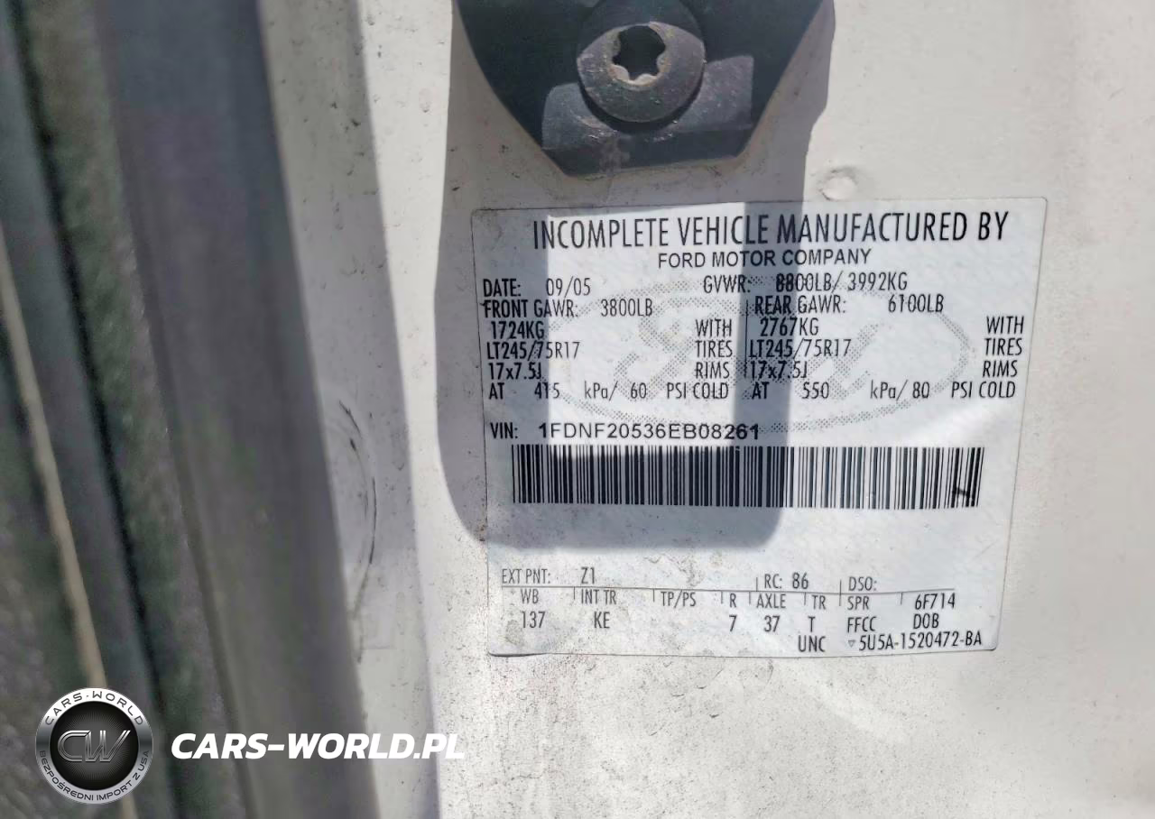 2006 Ford F250 Super Duty VIN:1FDNF20536EB08261 - 12