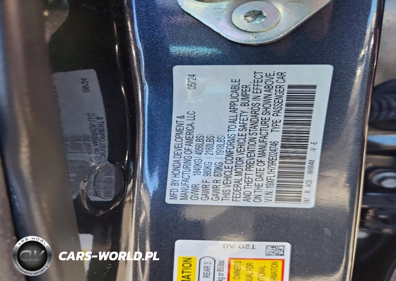 2024 Honda Civic Exl VIN:19XFL1H79RE024746 - 12