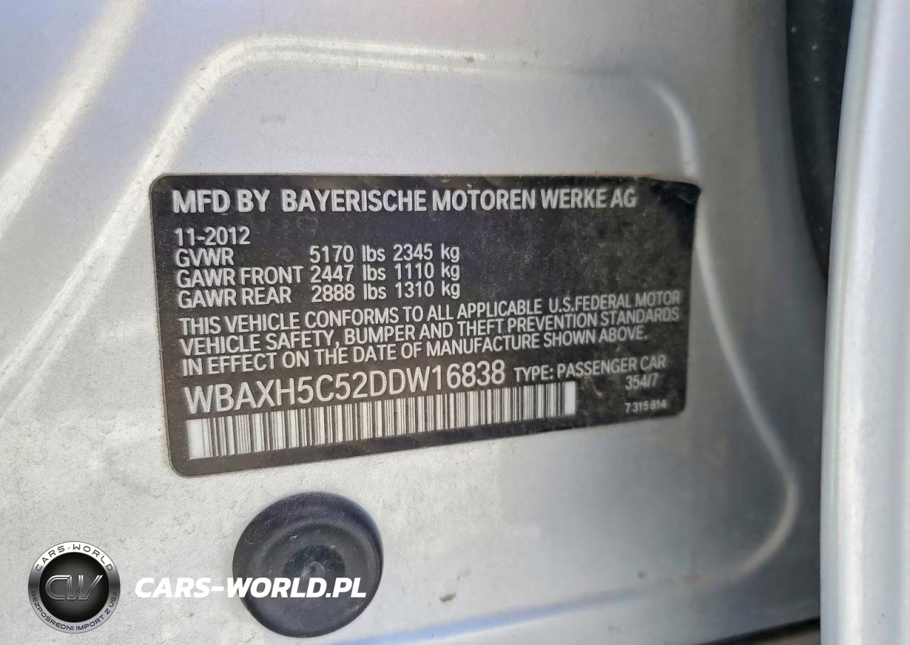2013 BMW 528 Xi VIN:WBAXH5C52DDW16838 - 12
