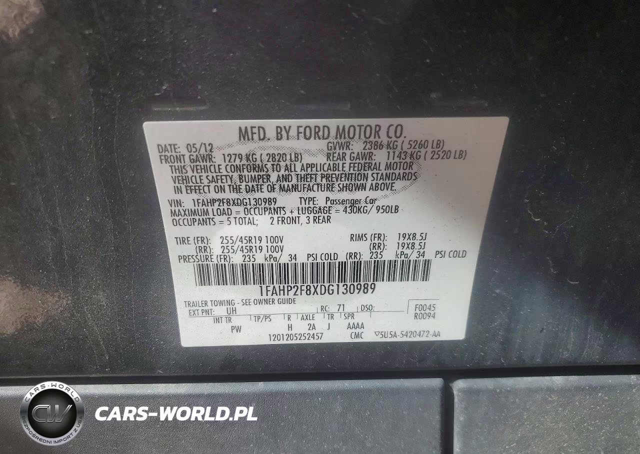 2013 Ford Taurus Limited VIN:1FAHP2F8XDG130989 - 12