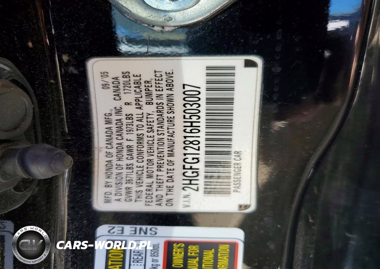 2006 Honda Civic Ex VIN:2HGFG12816H503007 - 12