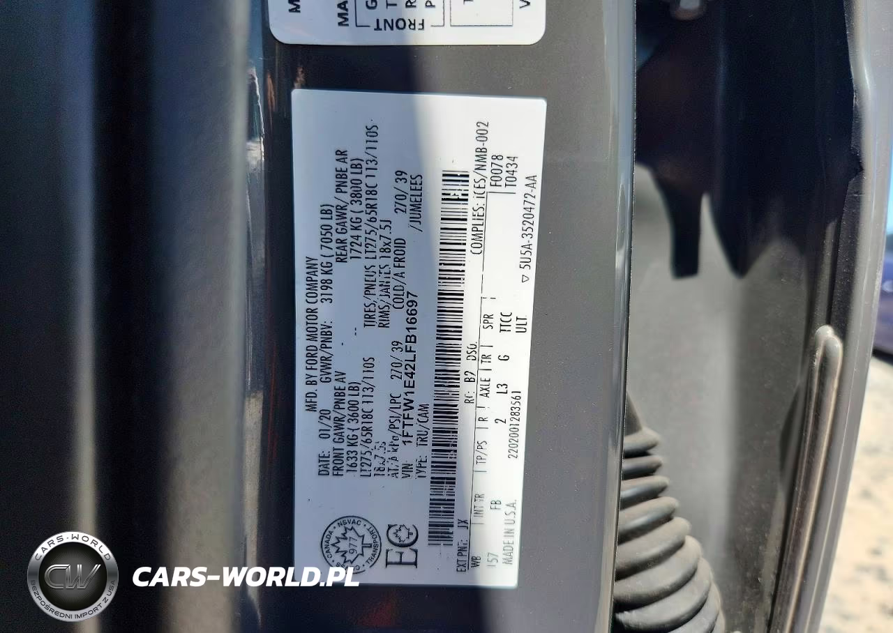 2020 Ford F150 Supercrew VIN:1FTFW1E42LFB16697 - 12