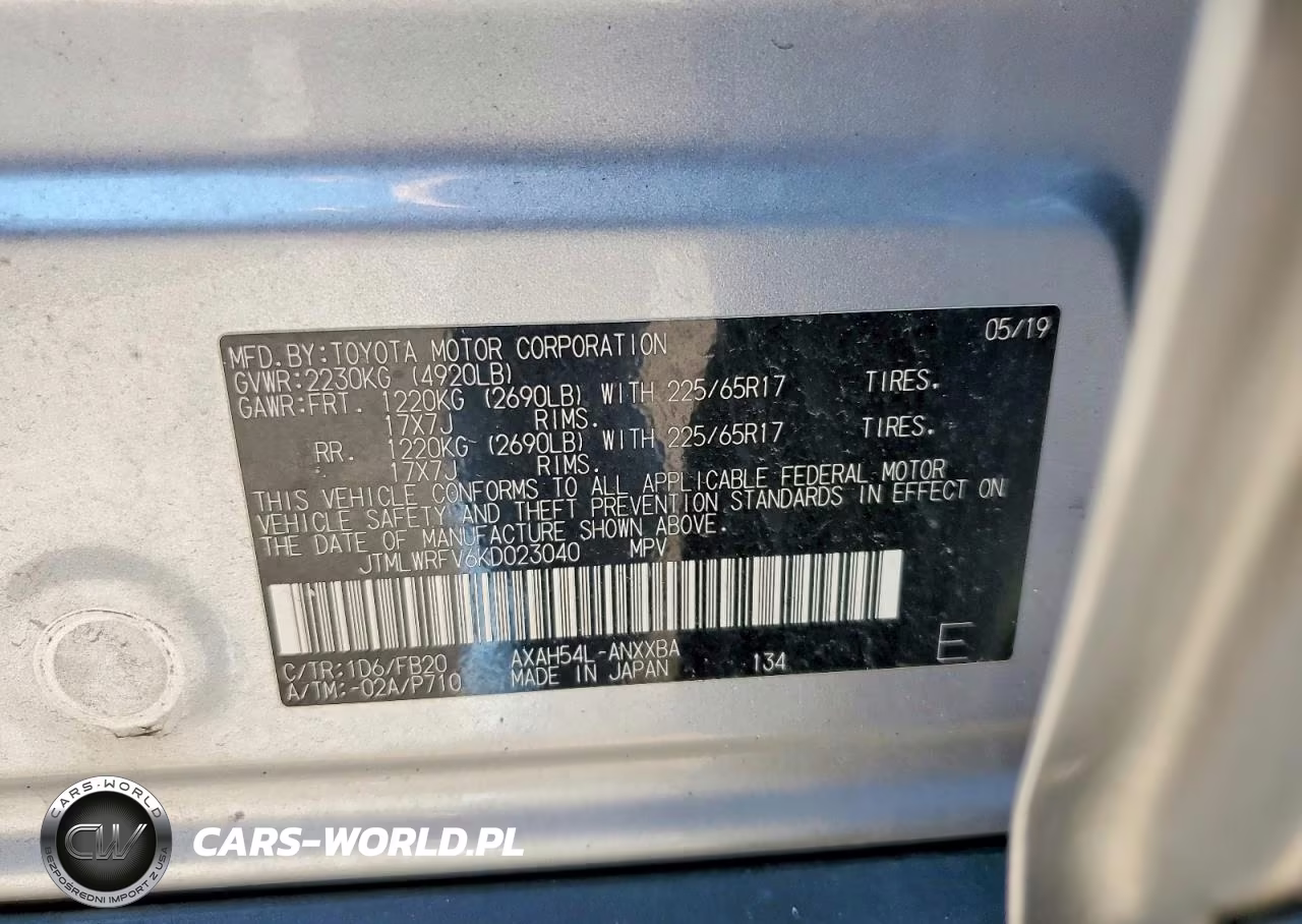 2019 Toyota Rav4 Le VIN:JTMLWRFV6KD023040 - 13