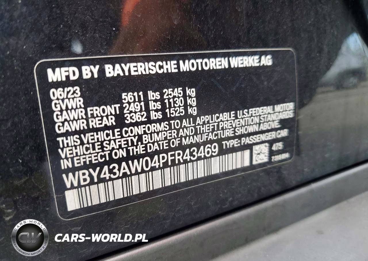 2023 BMW I4 Edrive 35 VIN:WBY43AW04PFR43469 - 12