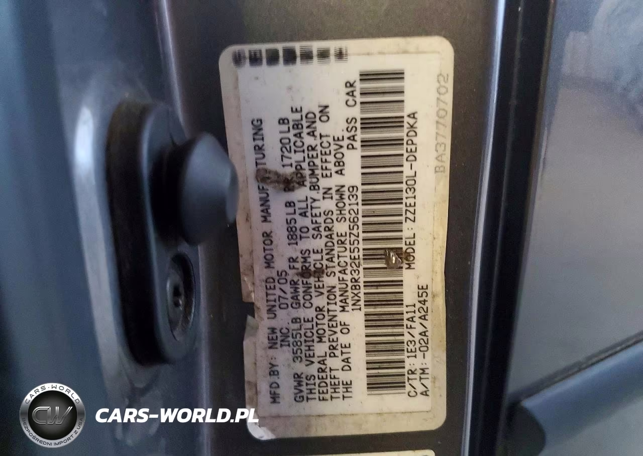 2005 Toyota Corolla Ce VIN:1NXBR32E55Z562139 - 12