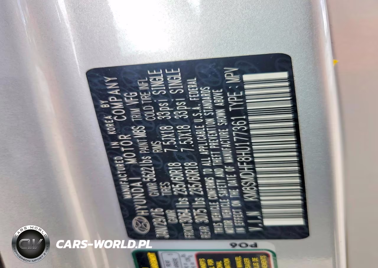 2017 Hyundai Santa Fe Se VIN:KM8SMDHF8HU177361 - 13