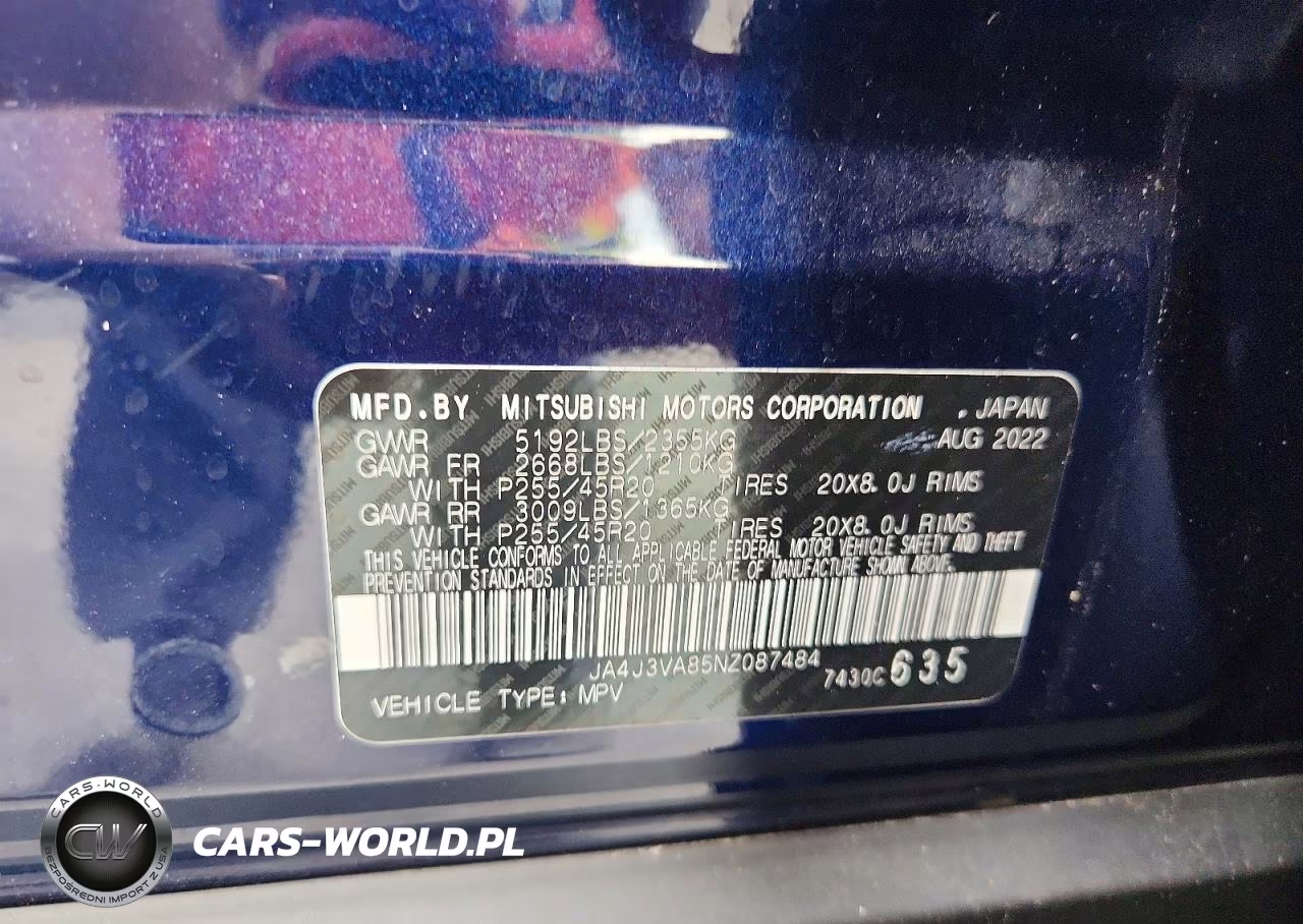 2022 Mitsubishi Outlander Sel VIN:JA4J3VA85NZ087484 - 12