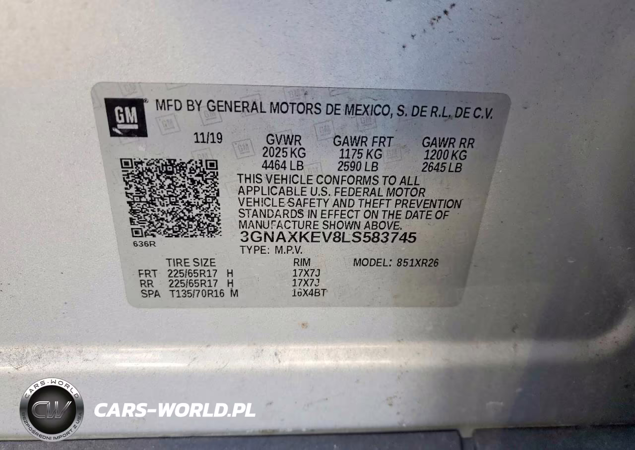 2020 Chevrolet Equinox Lt VIN:3GNAXKEV8LS583745 - 13