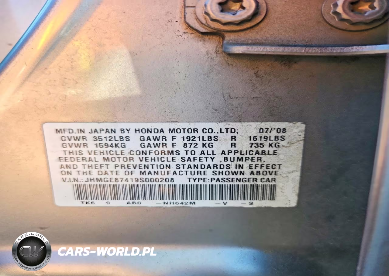 2009 Honda Fit Sport VIN:JHMGE87419S000208 - 12