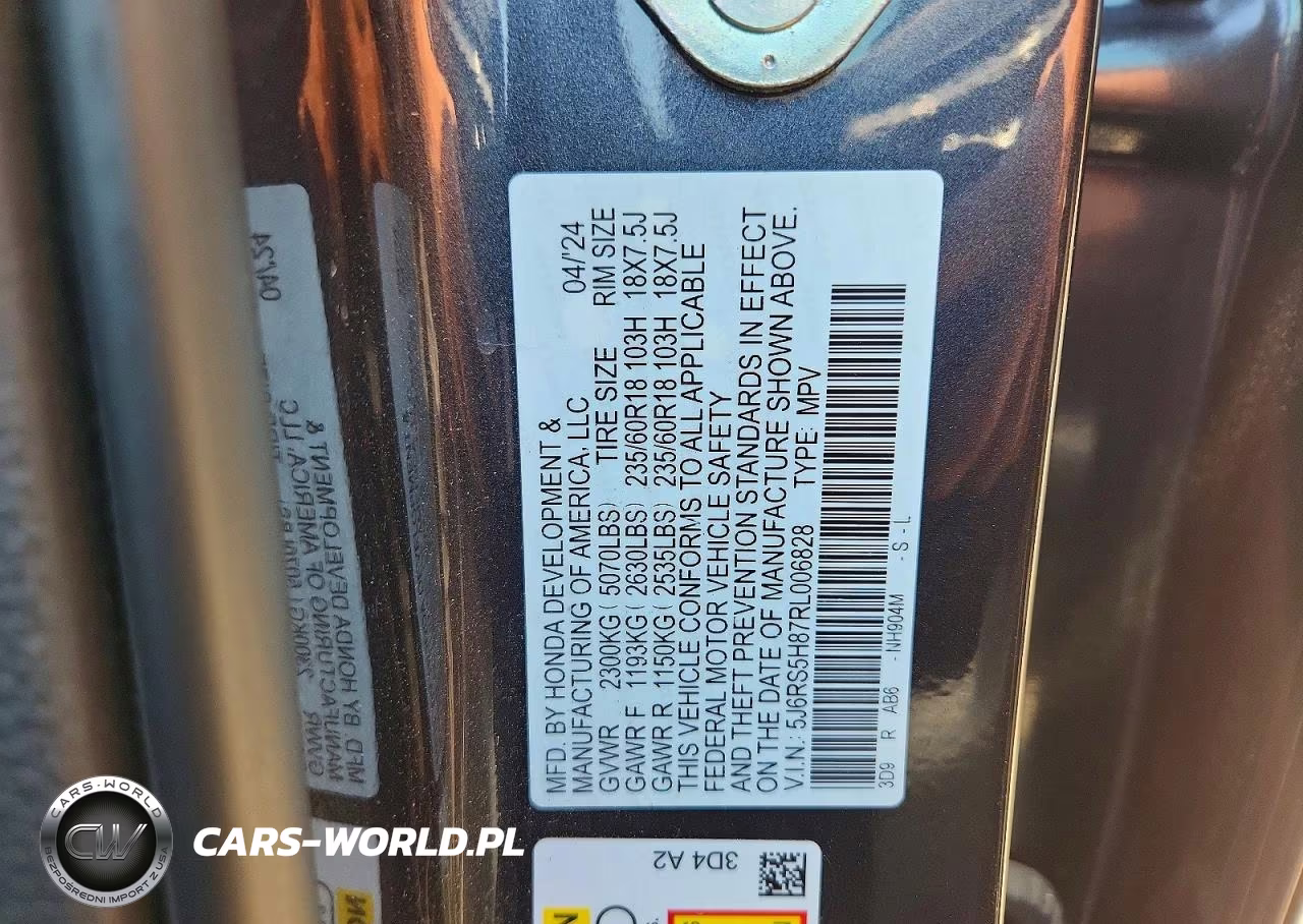 2024 Honda Cr-V Sport-L VIN:5J6RS5H87RL006828 - 13