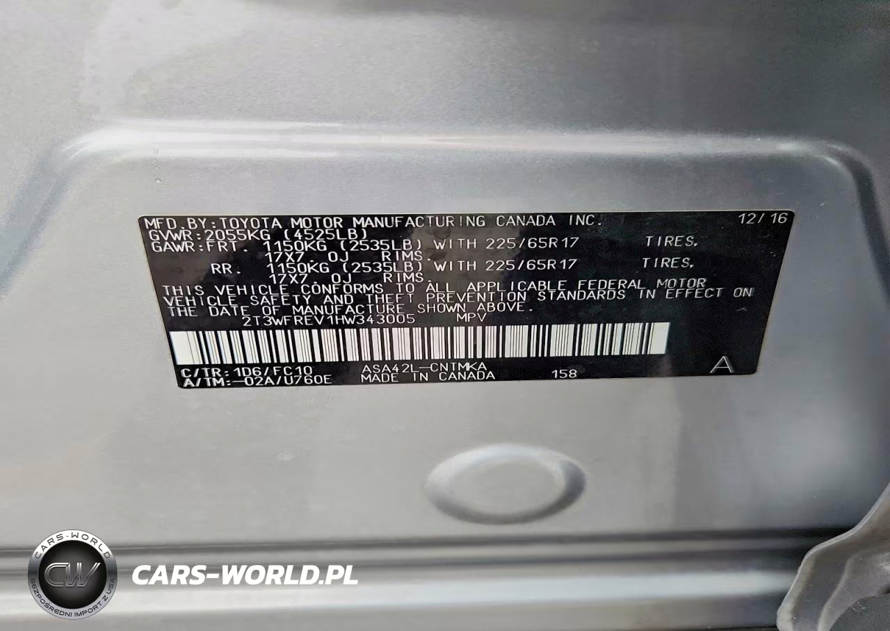 2017 Toyota Rav4 Xle VIN:2T3WFREV1HW343005 - 13