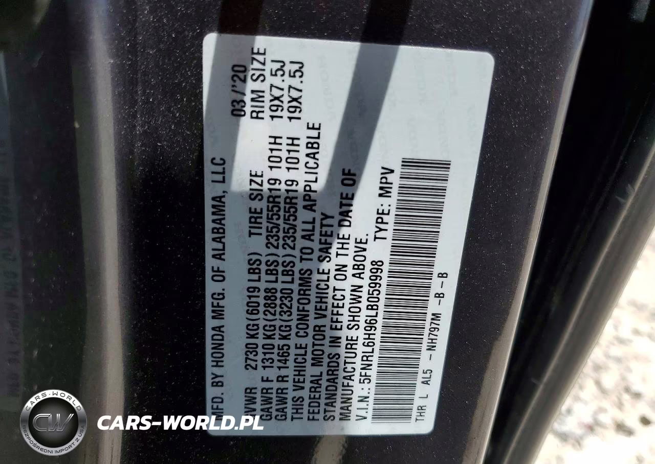 2020 Honda Odyssey Elite VIN:5FNRL6H96LB059998 - 13