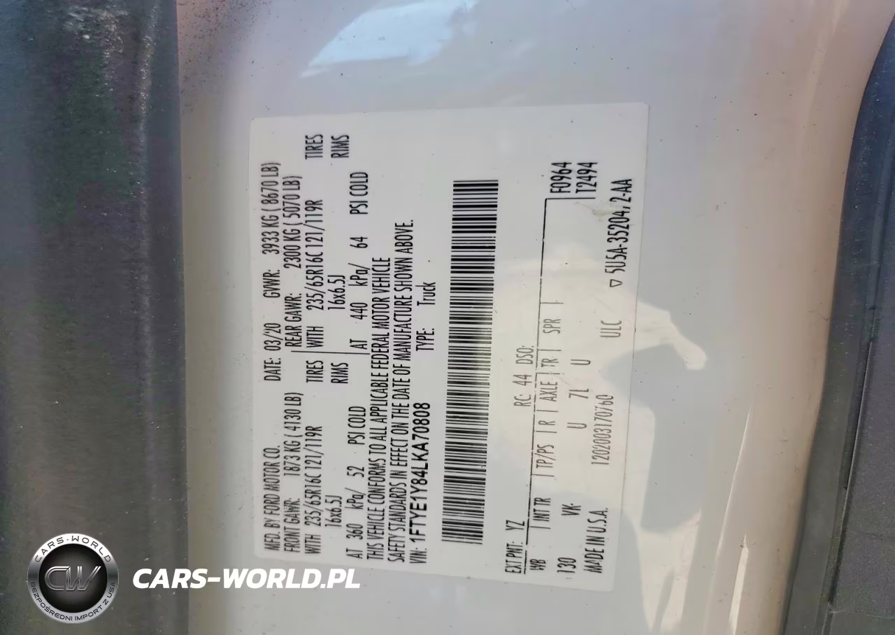 2020 Ford Transit 150 Delivery Van VIN:1FTYE1Y84LKA70808 - 14