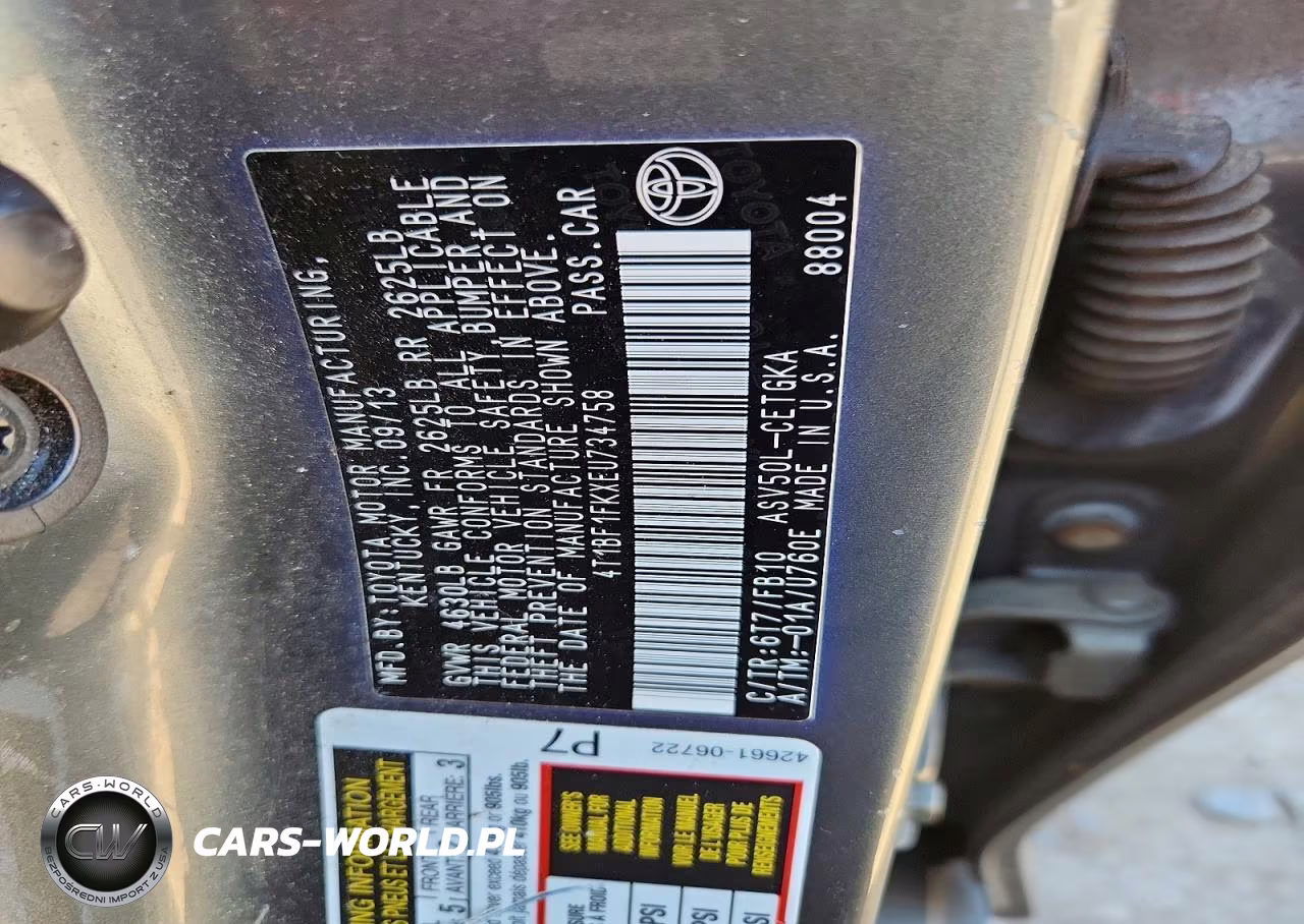 2014 Toyota Camry Xle VIN:4T1BF1FKXEU734758 - 12