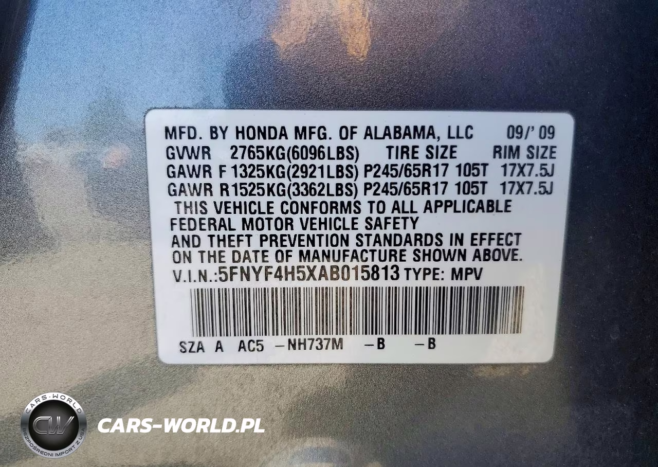 2010 Honda Pilot Exl VIN:5FNYF4H5XAB015813 - 12