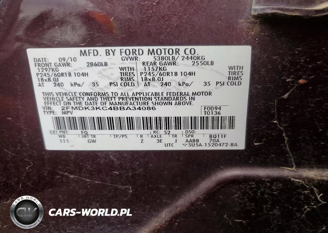 2011 Ford Edge Limited VIN:2FMDK3KC4BBA34086 - 14
