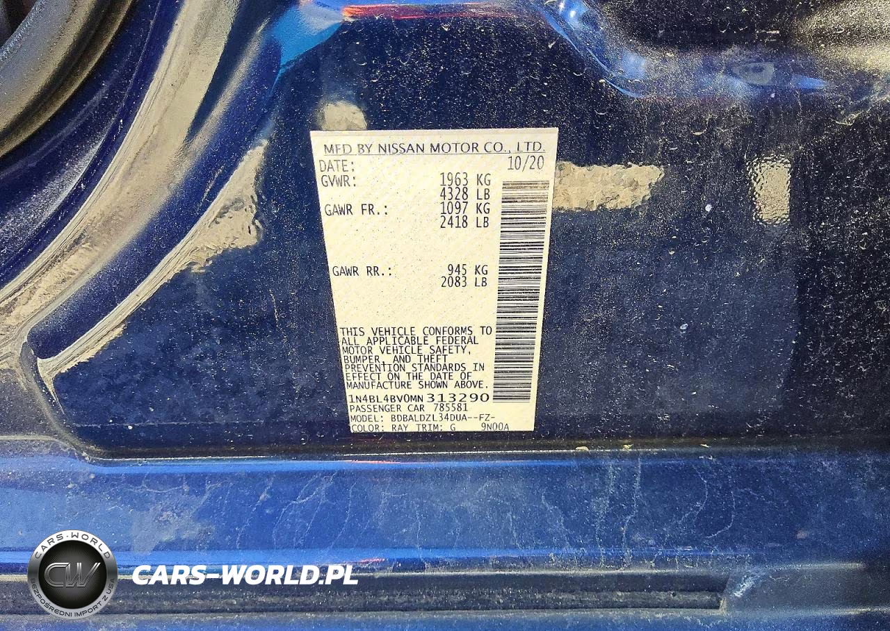 2021 Nissan Altima S VIN:1N4BL4BV0MN313290 - 12