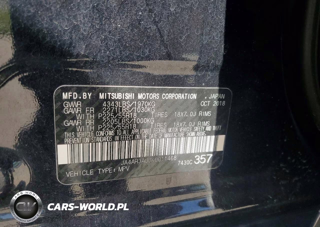 2019 Mitsubishi Outlander Sport Es VIN:JA4AR3AU0KU011468 - 13