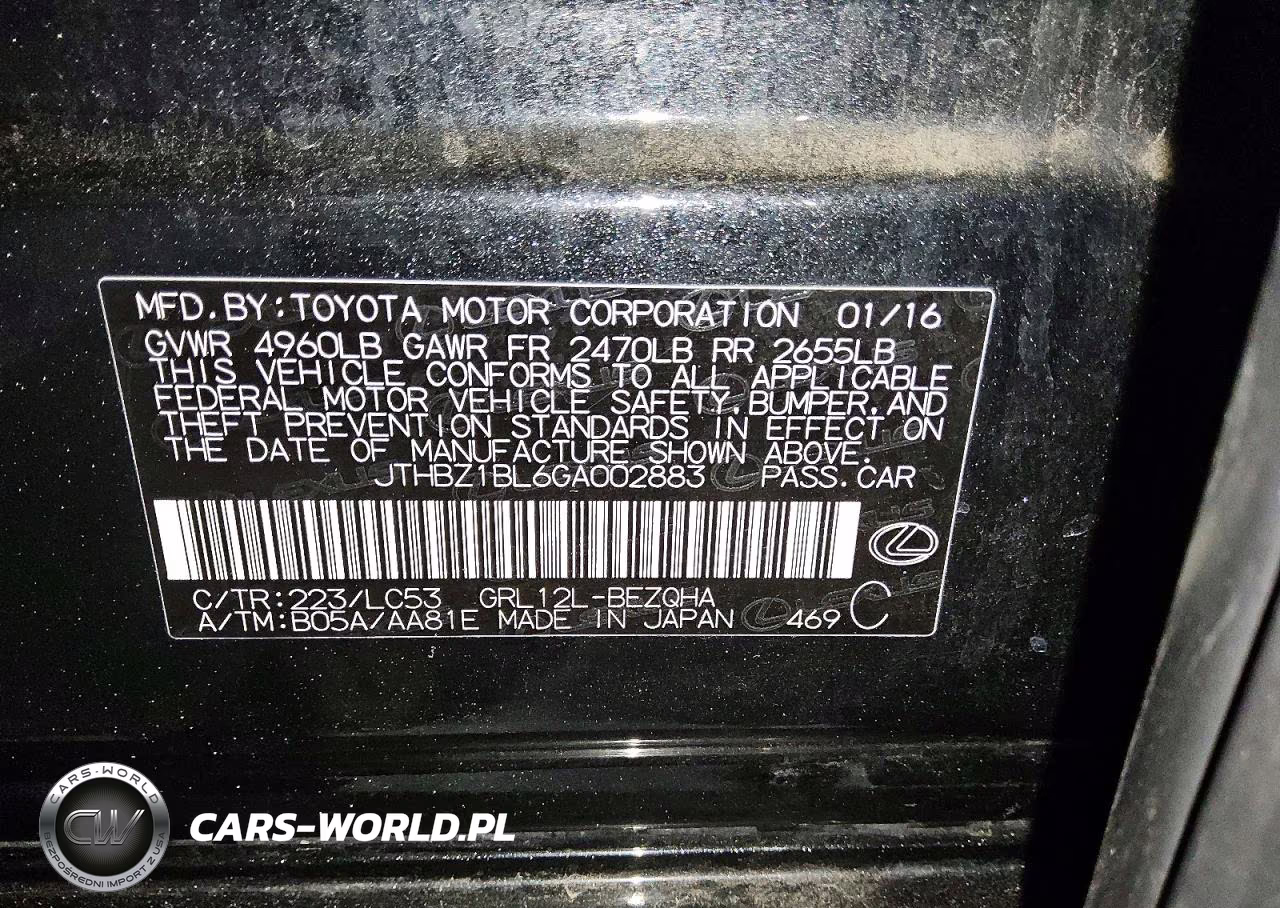 2016 Lexus Gs 350 Base VIN:JTHBZ1BL6GA002883 - 13