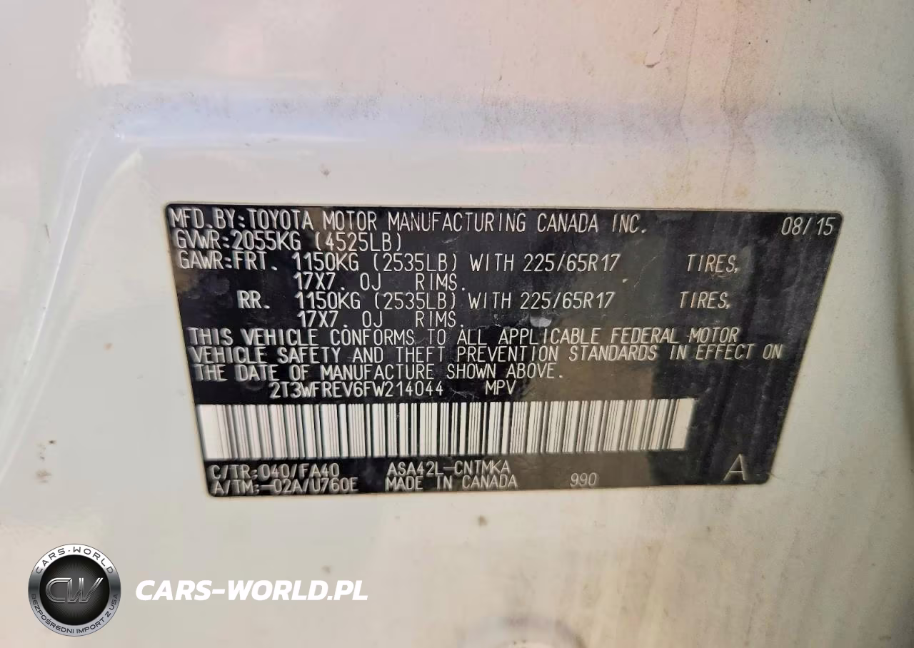 2015 Toyota Rav4 Xle VIN:2T3WFREV6FW214044 - 13