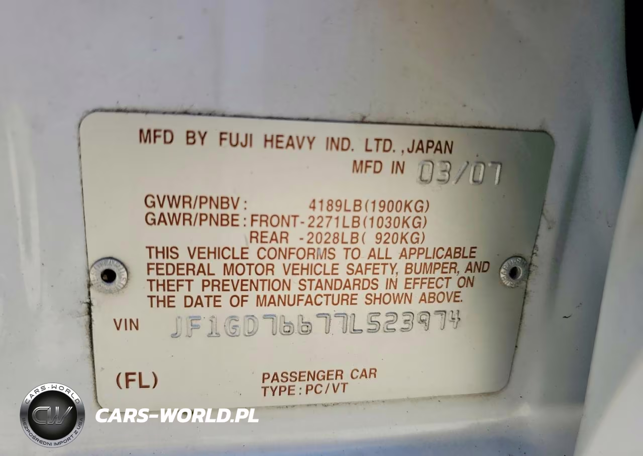 2007 Subaru Impreza Wrx Sti VIN:JF1GD76677L523974 - 12