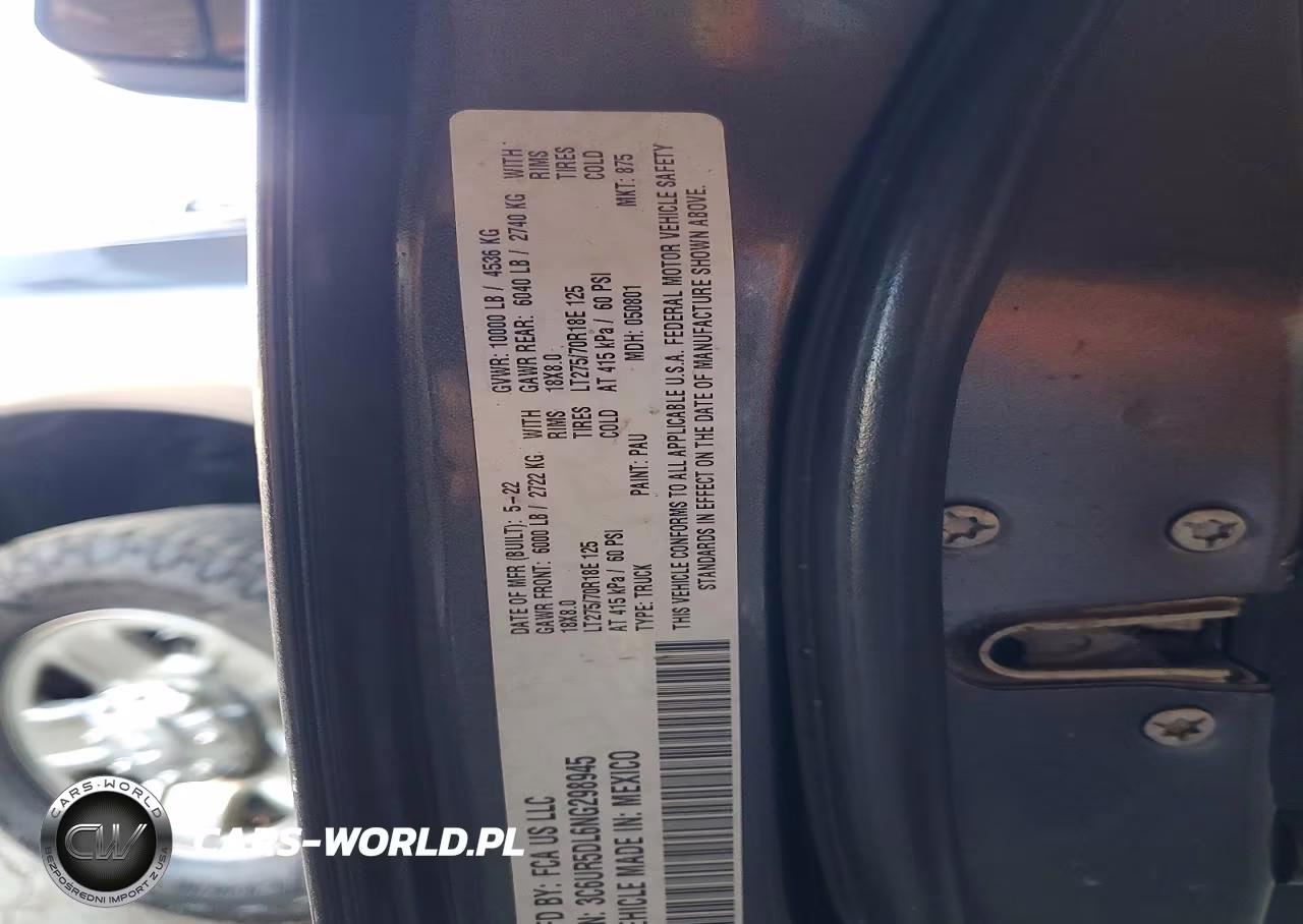 RAM 2500 BIG H VIN:3C6UR5DL6NG298945 - 12