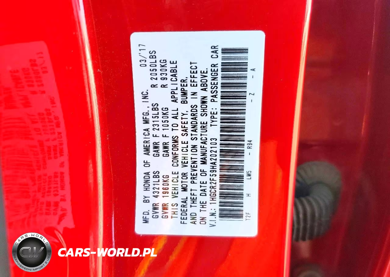 2017 Honda Accord Sport VIN:1HGCR2F59HA202103 - 12