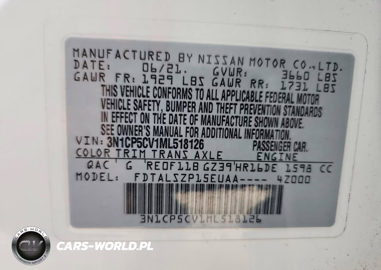 2021 Nissan Kicks Sv VIN:3N1CP5CV1ML518126 - 13