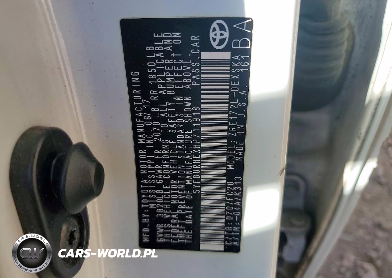 2017 Toyota Corolla Se VIN:5YFBURHEXHP711918 - 13