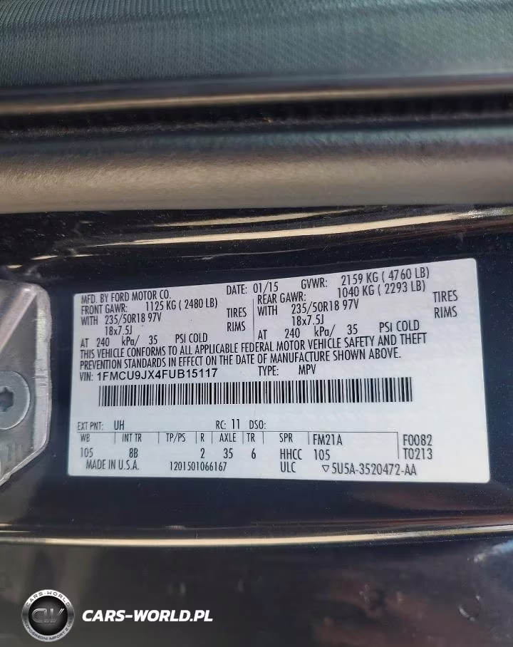 2015 Ford Escape Titanium VIN:1FMCU9JX4FUB15117 - 13