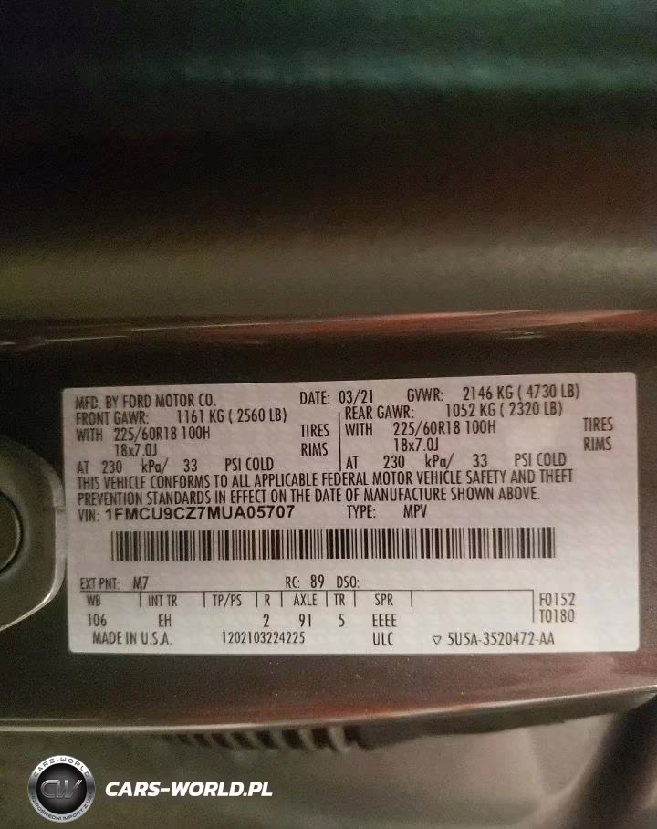 2021 Ford Escape Sel VIN:1FMCU9CZ7MUA05707 - 13