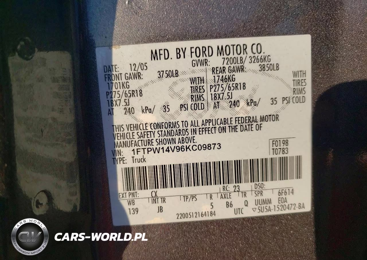 2006 Ford F150 Supercrew VIN:1FTPW14V96KC09873 - 12