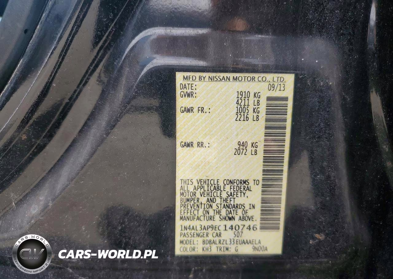 2014 Nissan Altima 2.5 S VIN:1N4AL3AP9EC140746 - 12