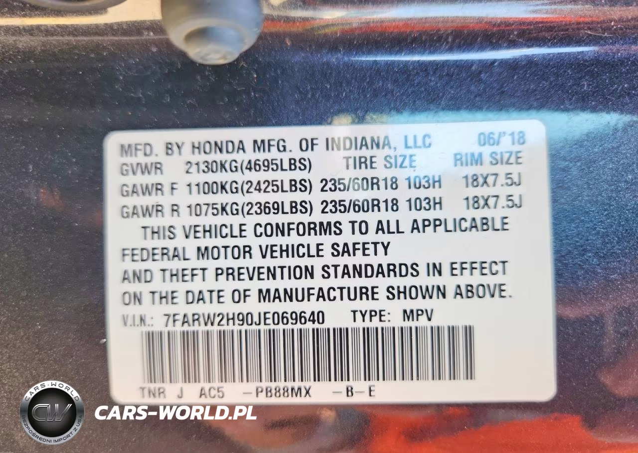 2018 Honda Cr-V Touring VIN:7FARW2H90JE069640 - 12