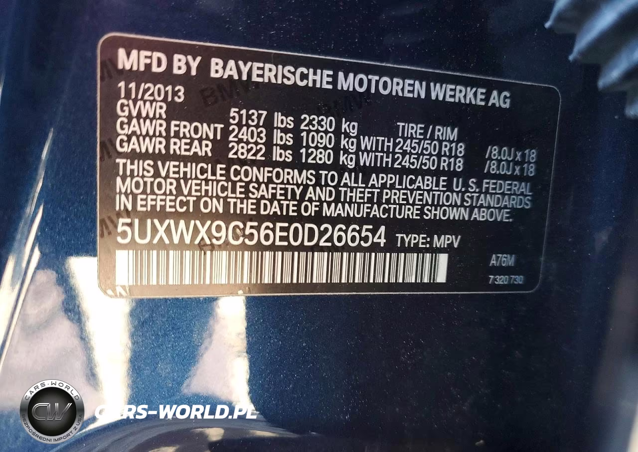 2014 BMW X3 xDrive28I VIN:5UXWX9C56E0D26654 - 13