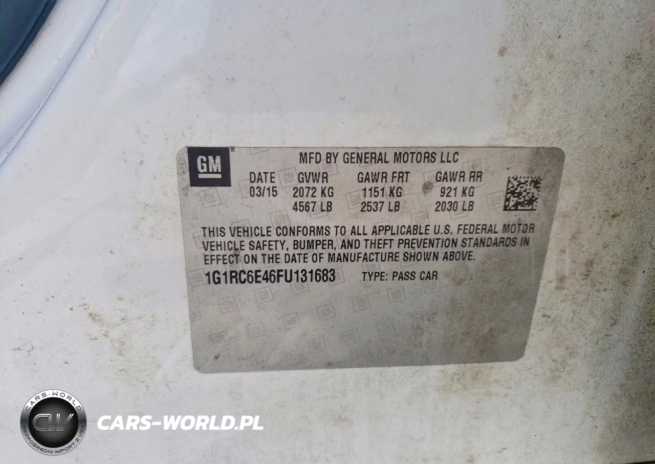 2015 Chevrolet Volt VIN:1G1RC6E46FU131683 - 12