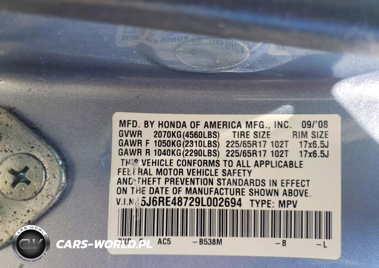 2009 Honda Cr-V Exl VIN:5J6RE48729L002694 - 14