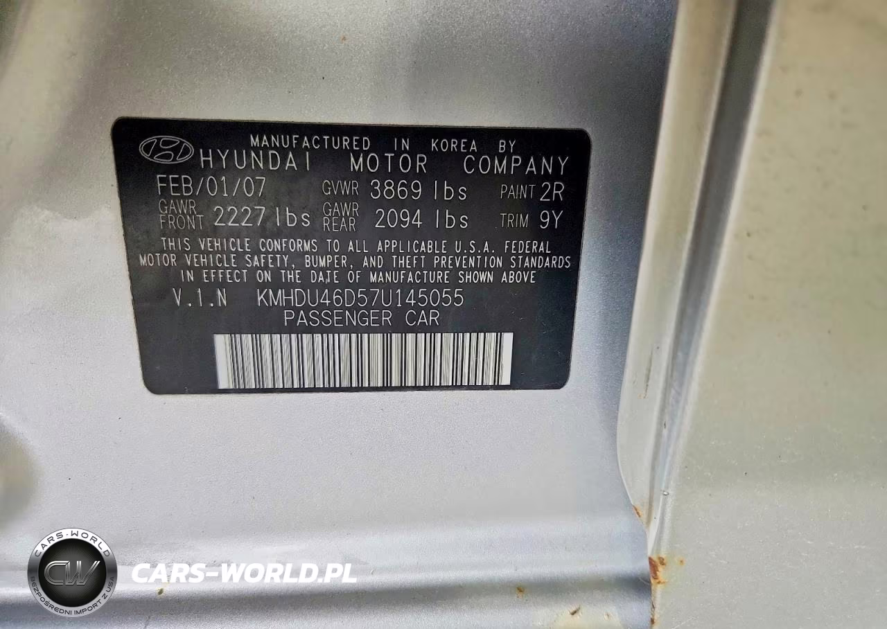 2007 Hyundai Elantra Gls VIN:KMHDU46D57U145055 - 12