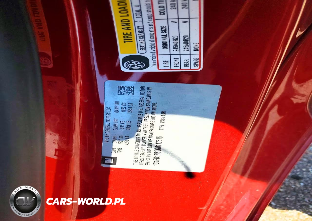 2016 Chevrolet Camaro Lt VIN:1G1FD1RS0G0117315 - 12
