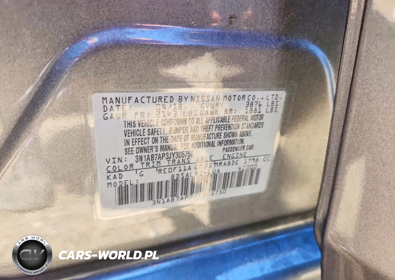 2018 Nissan Sentra Sr VIN:3N1AB7AP3JY305750 - 12