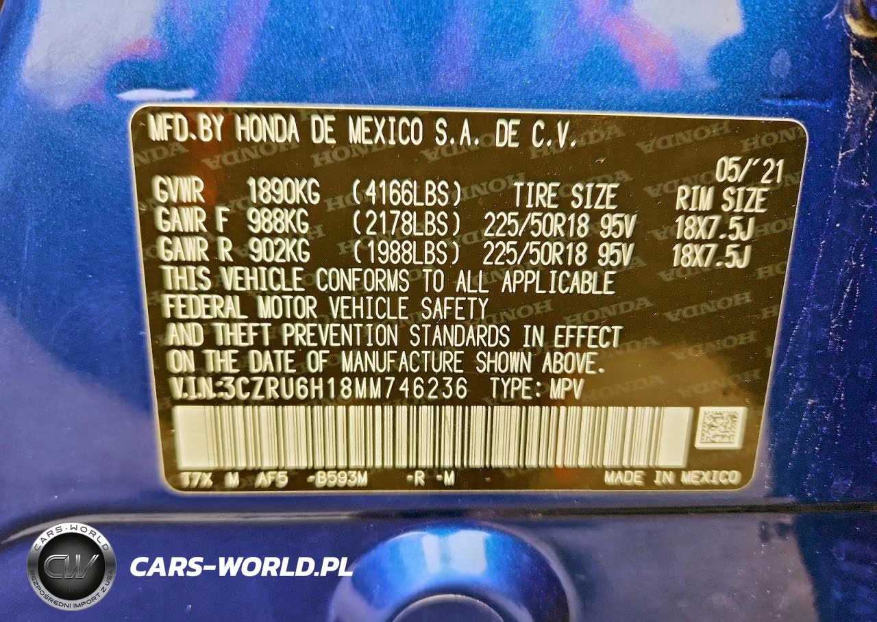 2021 Honda Hr-V Sport VIN:3CZRU6H18MM746236 - 12
