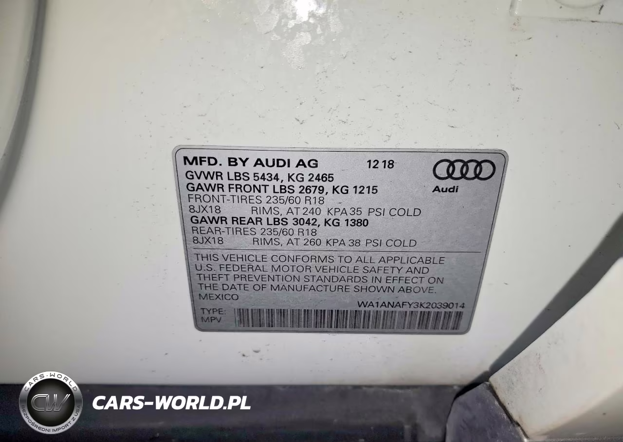 2019 Audi Q5 Premium VIN:WA1ANAFY3K2039014 - 14