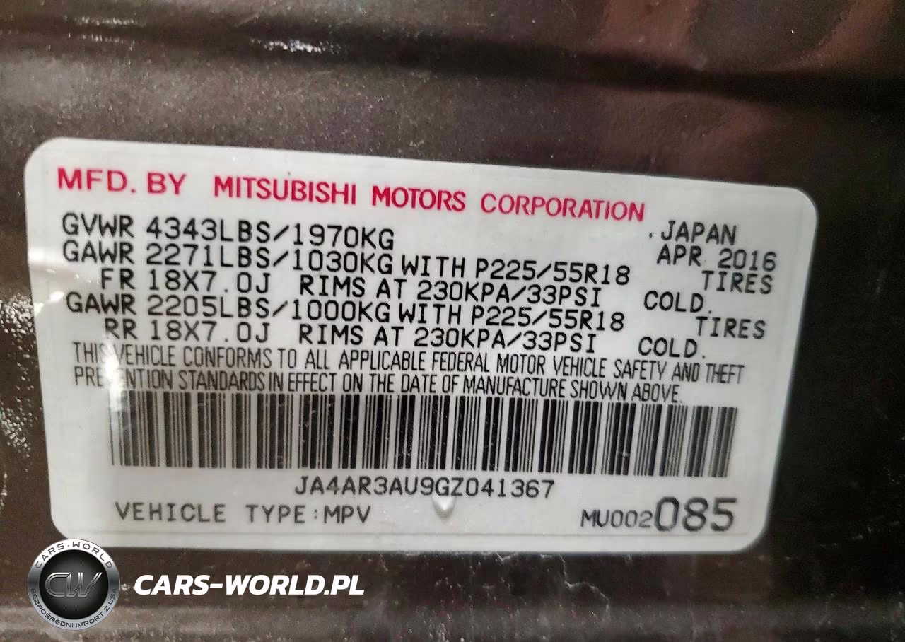 2016 Mitsubishi Outlander Sport Es VIN:JA4AR3AU9GZ041367 - 13