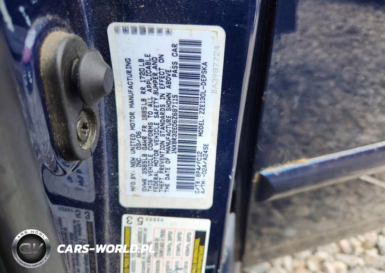 2006 Toyota Corolla S VIN:1NXBR32E06Z687115 - 12
