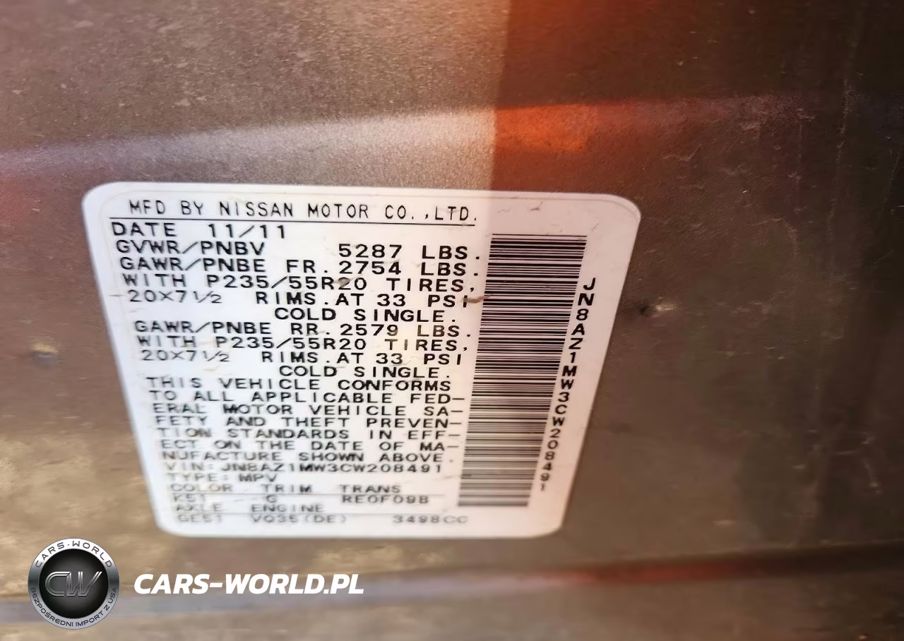 2012 Nissan Murano VIN:JN8AZ1MW3CW208491 - 13