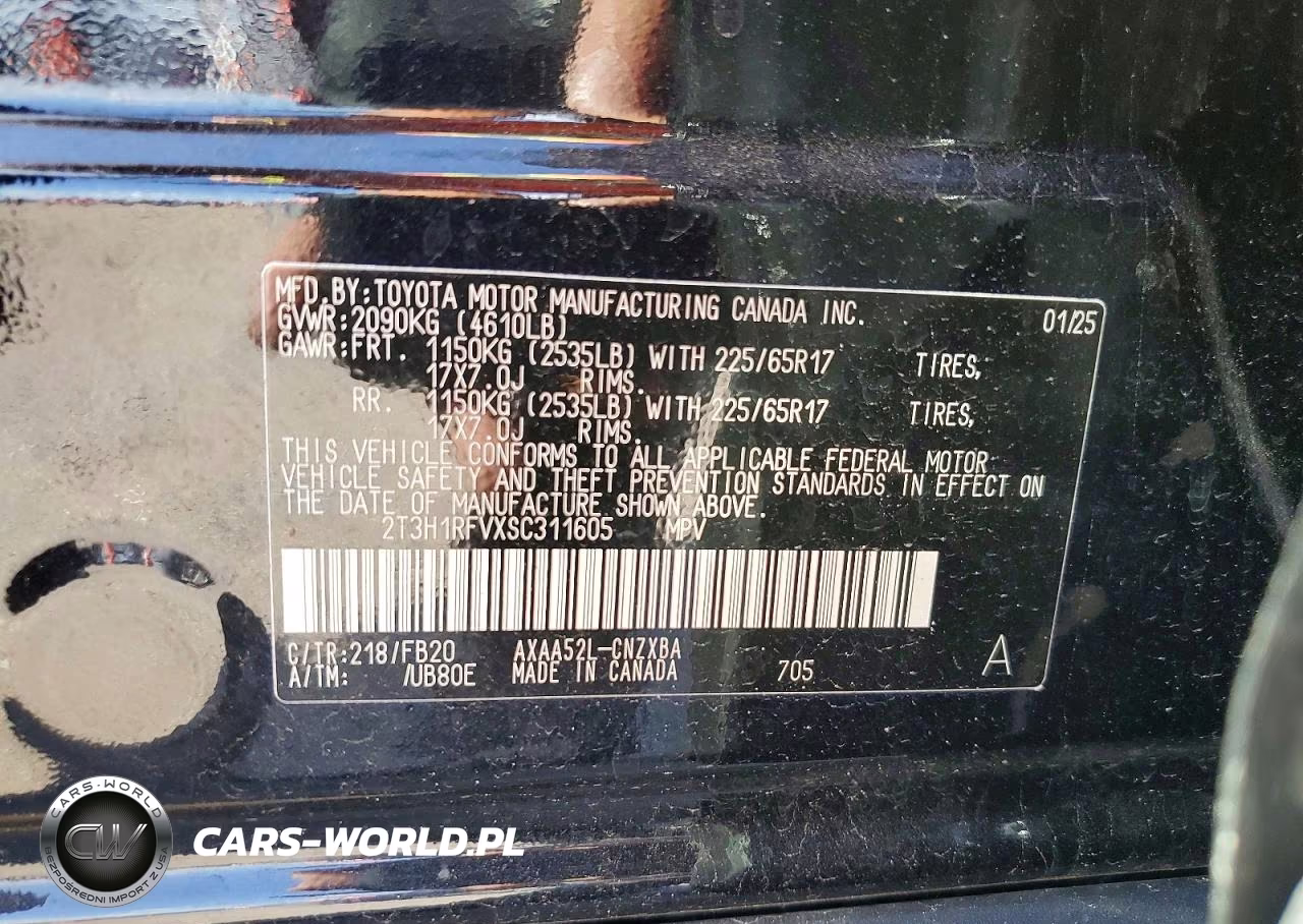 2025 Toyota Rav4 Le VIN:2T3H1RFVXSC311605 - 12