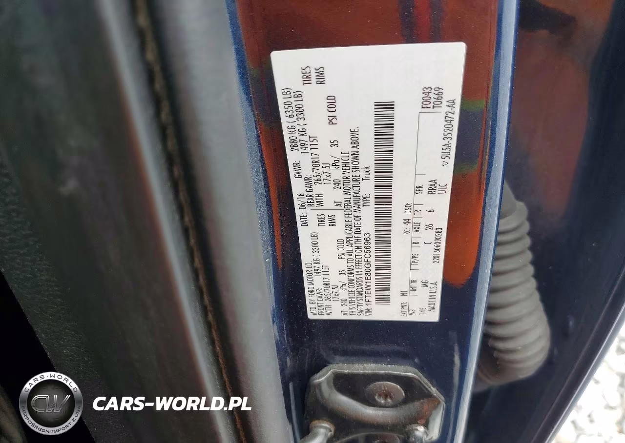 2016 Ford F150 Supercrew VIN:1FTEW1E80GFC56963 - 12
