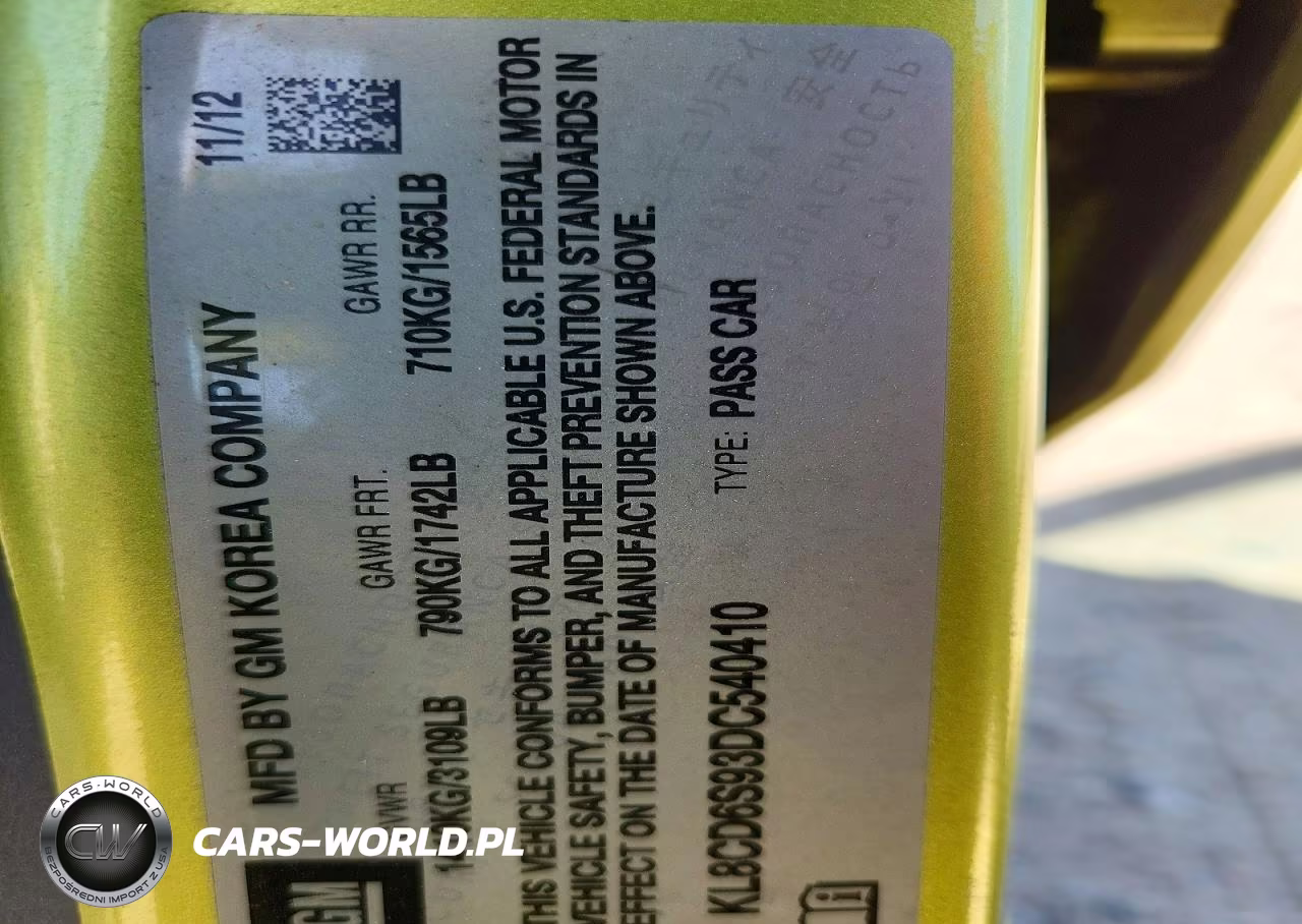 2013 Chevrolet Spark 1Lt VIN:KL8CD6S93DC540410 - 12