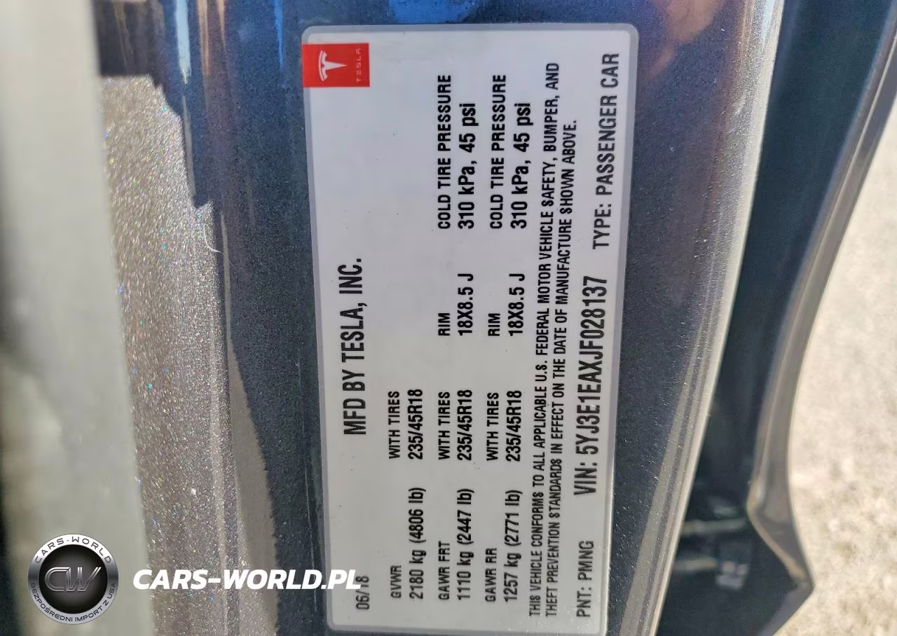 2018 Tesla Model 3 VIN:5YJ3E1EAXJF028137 - 13